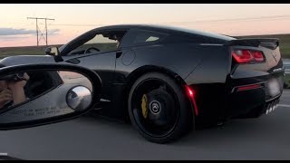 2014 C7 Corvette battles modded C6 Corvette [upl. by Milli42]