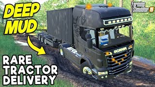 DELIVERING A RARE TRACTOR IN THE MUD  Farming Simulator 19 [upl. by Oiligriv]