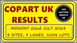 COPART UK AUCTION RESULTS FOR MONDAY 22724 [upl. by Ahsemit]