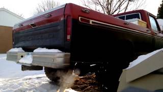 8 hard cold start 1978 Ford F250 Cummins swapped no grid or block heater [upl. by Ahsehat445]