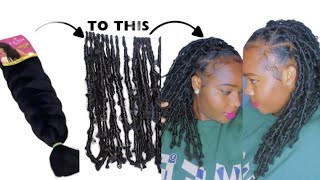 DIY make your own crochet Butterfly Locs using Braiding Extension and Brazilian wool 🔥 [upl. by Hardigg2]