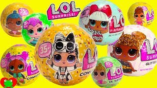 Genie Compares LOL Surprise Series 1 2 3 Confetti Pop Glitter and Lil Sisters RARE Find [upl. by Itoyj941]