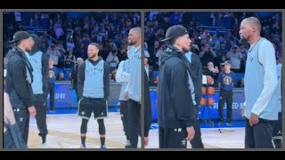 Devin Booker and KD hanging out at center court for All Star practice just chopping it up [upl. by Arob]