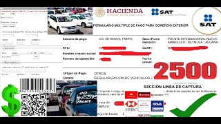 CÓMO PAGAR LOS 2500 PARA NACIONALIZAR AUTOS CON EL FORMULARIO DE PAGO COMERCIO EXTERIOR SAT FÁCIL [upl. by Aihseym]