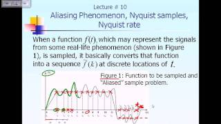 Lecture 10 DFT Aliasing Phenomenon Nyquist SampleRate Part 1 of 2 [upl. by Schiff]