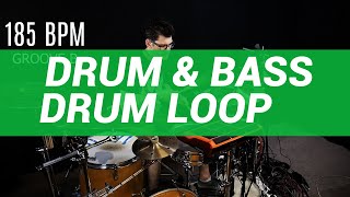 Drum amp bass drum loop 185 BPM  The Hybrid Drummer [upl. by Naillij]