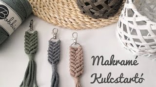 Tanuljunk Együtt Makramézni Macrame Divatos kulcstartó készítés lépésről lépésre [upl. by Inavoig]