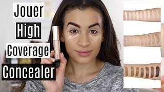 Jouer Essential High Coverage Concealer  Review and Swatches [upl. by Summons]