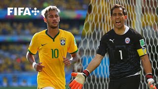 BRAZIL VS CHILE 2014 FIFA World Cup Penalty Shootout [upl. by Caves]