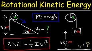 Rotational Kinetic Energy and Moment of Inertia Examples amp Physics Problems [upl. by Tada]