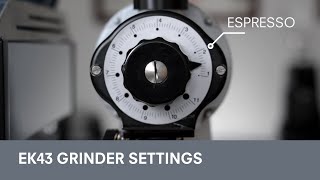 EK43 Grinder Settings Espresso Filter Aeropress and more [upl. by Eitnom674]