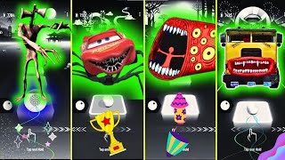 Siren Head vs Lightning McQueen Eater vs Train Eater vs Truck Eater Tiles Hop EDM Rush [upl. by Spiro]