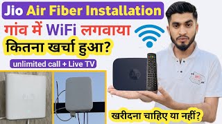 गाँव में WiFi कैसे लगवायें  Jio Air Fiber Installation amp Speed Testing  Jio Air Fiber Review [upl. by Karee]