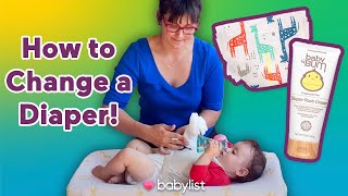 How to Diaper a Baby  Babylist [upl. by Colline832]