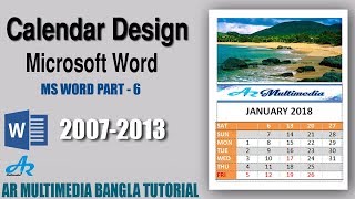 MS Word How To Create a Professional Calendar in Word 2010Word Simple Calendar Design 2018 [upl. by Olzsal739]