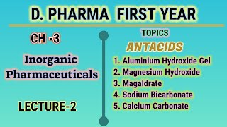 AntacidInorganic pharmaceuticalsCH3L2Pharmaceutical chemistryDPharm first year [upl. by Ocimad]