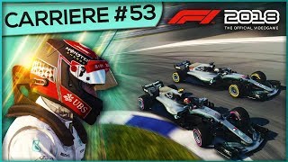 LE DRS RESTE OUVERT ET HAMILTON BLOQUE   F1 2018 Carrière 53 [upl. by Donough861]