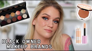 FULL FACE OF BLACK OWNED MAKEUP BRANDS  Samantha Ravndahl [upl. by Ardnikal]