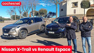 Nissan XTrail e4orce vs Renault Espace eTech  Comparativo  Test  Review en español  cochesnet [upl. by Adraynek]