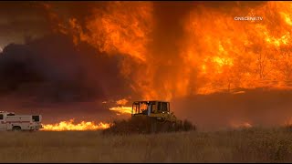 INSANE Fire Behavior FIRENADO Massive Flames At The Chaparral Fire  Murrieta [upl. by Lrat]