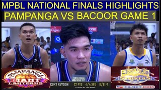 PAMPANGA GIANT LANTERNS VS BACOOR CITY STRIKERS  MPBL PLAYOFFS NATIONAL FINALS GAME 1  HIGHLIGHTS [upl. by Wailoo]