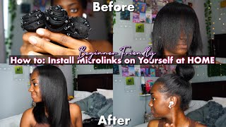 Detailed How To Install Microlink Weft Extensions on YOURSELF at HOME  Curls Queen Hair [upl. by Carolin1]