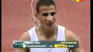 Taoufik Makhloufi remporte lor du 800m 18èmes Championnats dAfrique dathlétisme [upl. by Hilliary]