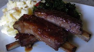 St Louis Ribs amp Maple Mustard Glaze  Oven Recipe [upl. by Ezaria]