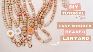 Wooden Beaded Lanyard Tutorial  DIY Silicone amp Beech Wood Full Strand with Safety Pop Clasp [upl. by Fadiman828]