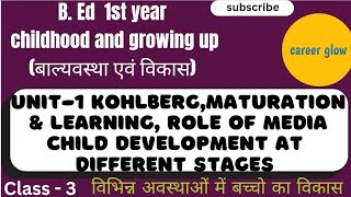 childhood and growing up unit1 kohlberg theory of moral development maturation amp learning media [upl. by Hcab504]