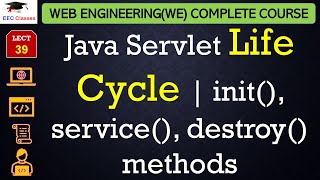 L39 Java Servlet Life Cycle  init service destroy methods  Web Technology Lectures [upl. by Acinomad]