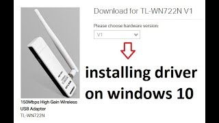 How to download and install tplink tl wn722n v1 wireless usb driver on windows 10 or win8 [upl. by Notsuj]