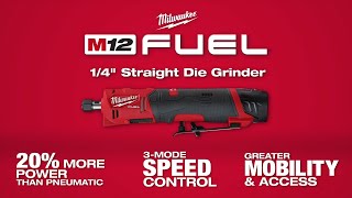 Milwaukee® M12 FUEL™ 14quot Straight Die Grinder [upl. by Alyahsat962]