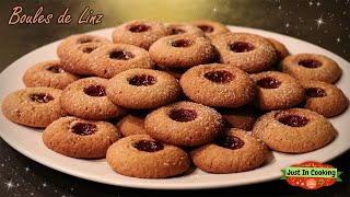 ❅ Recette des Boules de Linz ou Linzele de Noël à la Confiture de Framboises ❅ [upl. by Nairb]