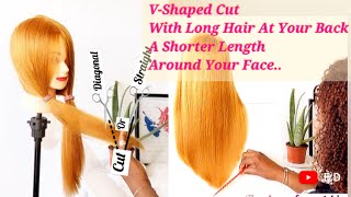 How to cut V shaped layers haircut ✨DIY [upl. by Chaille]