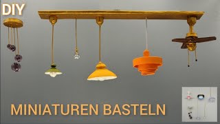 Tutorial Mini Hängelampen und Deckenventilator basteln  DIY create hanging lamps and ceiling fan [upl. by Rozanne]