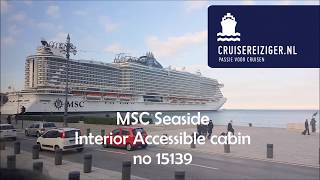 MSC Seaside Interior Accessible cabin no 15139 [upl. by Simara]