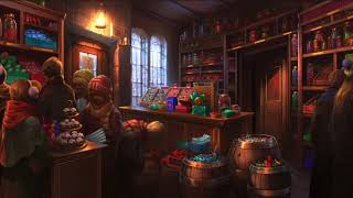 ASMR  Late Afternoon in Honeydukes Harry Potter ambience  Ambient soundscape [upl. by Halda480]