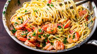 Lemon Garlic Shrimp Pasta  So Easy Youll Make It All Year Long [upl. by Peg]