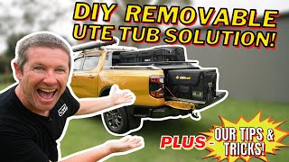 Building a DIY removable floor with fridge slide in our Next Gen Ranger ute tub tray  its easy [upl. by Araeic]