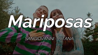 Sangiovanni Aitana  Mariposas Letra [upl. by Inittirb]