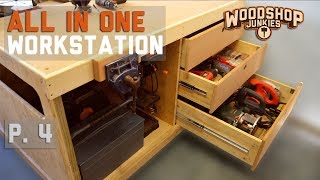 Workbench with power tools storage  ALLINONE woodworking station P4 [upl. by Ignatius]