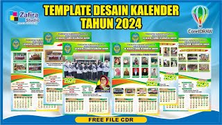 TEMPLATE KALENDER 2024  KALENDER 2 BULANAN  FREE DOWNLOAD CDR  ZAFIRA STUDIO  COREL DRAW [upl. by Hild405]