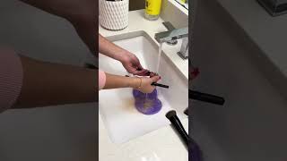 this is ur sign to clean your makeup brushes contentcreator makeupbrushes cleaning clean brush [upl. by Enomrej]