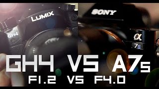 Panasonic Gh4  Speedbooster vs Sony A7s Low light test [upl. by Nnaeel761]