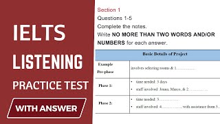 Basic Details Of Project IELTS Listening Test With Answer  IELTS Listening 2024 [upl. by Asirram]