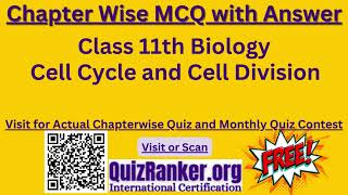 11th Biology Chapter Cell Cycle and Cell Division MCQ with Answers Free quiz for CBSE and NEET Exam [upl. by Nahraf]