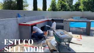 PROYECTO COCINA EXTERIOR ESTUCO Y SELLADO DE ENCIMERAS [upl. by Gerladina682]