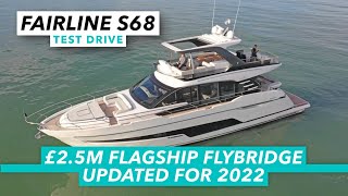 Fairline Squadron 68 test drive  £25m flagship flybridge updated for 2022  Motor Boat amp Yachting [upl. by Palla]