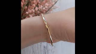 14k Solid Gold Lab Grown Diamond Tennis Bangle Bracelet [upl. by Essilem]